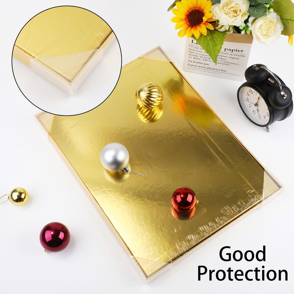 UoeRing Gold Large Gift Box 1Pcs 15x12x6 inch,luxury Gift Box with Lid for Birthday Christmas Valentine's Day Mother's Day (Includes Pull Bows,Card,Envelope,Filler)