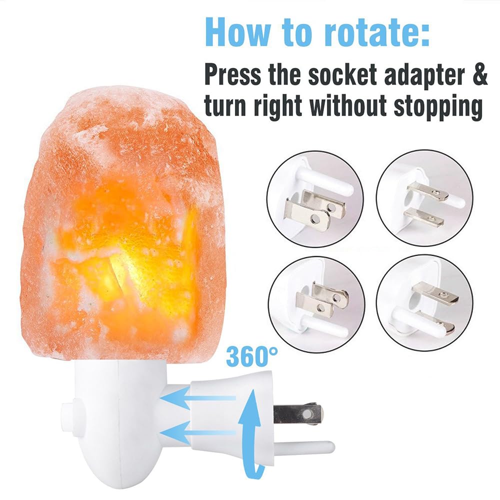 Fantasee Himalayan Salt Lamp Night Light with Extra Bulbs, Natural Hand Carved Salt Crystal Wall Light Release Negative Ions Perfet for Bedroom, Living Room, Office, Home Decor, Yoga (1 Pack, Heart)