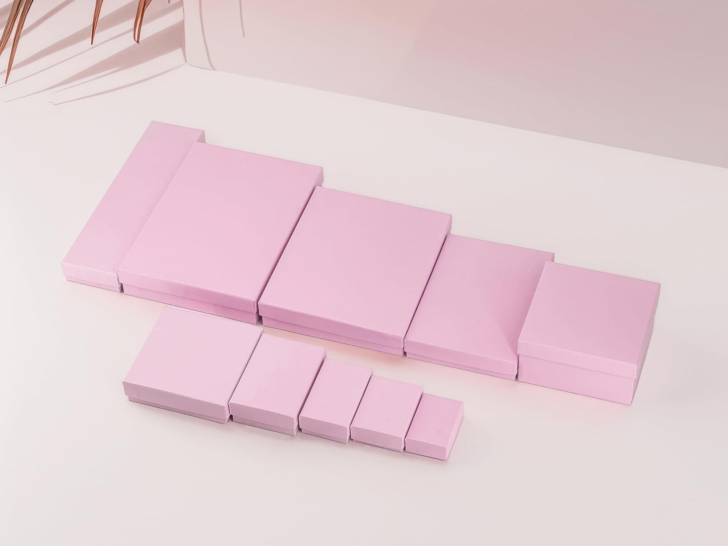 TheDisplayGuys - 25-Pack #65 Cotton Filled Cardboard Paper Jewelry Boxes Gift Case - Pastel Pink (6.2" x 5.2" x 1.1") - for Shipping or Storage