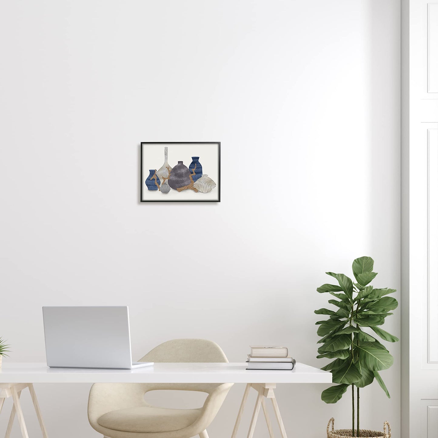 Stupell Industries Ornate Vase Still Life Leaning Driftwood Branches Framed Wall Art, Design By Ziwei Li