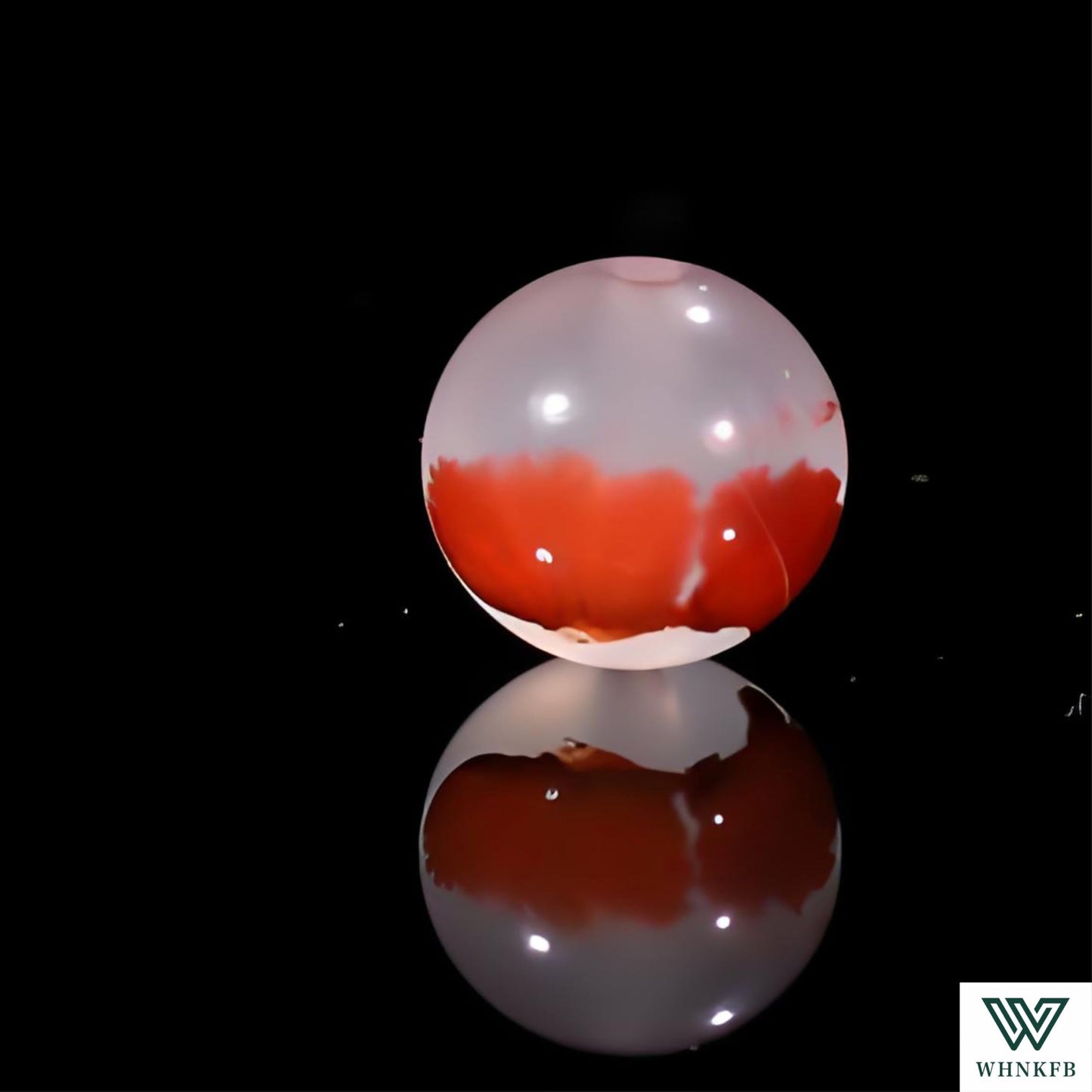 WHNKFB 10mm 50PCS Natural Red Flower Agate Round Beads, Volcanic Blossom Loose Gemstone Beads for Jewelry Making Craft - 4mm 6mm 8mm 10mm Options with Free Elastic Cord