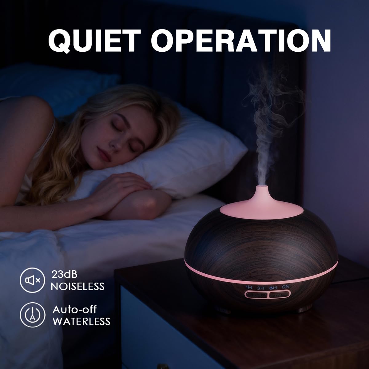 550ml Large Capacity Essential Oil Diffuser with 6 Essential Oil Set, Aromatherapy Ultrasonic Air Humidifier with Timer Setting, 7 Color LED Night Light and Waterless Auto-Off Functions for Home, Spa