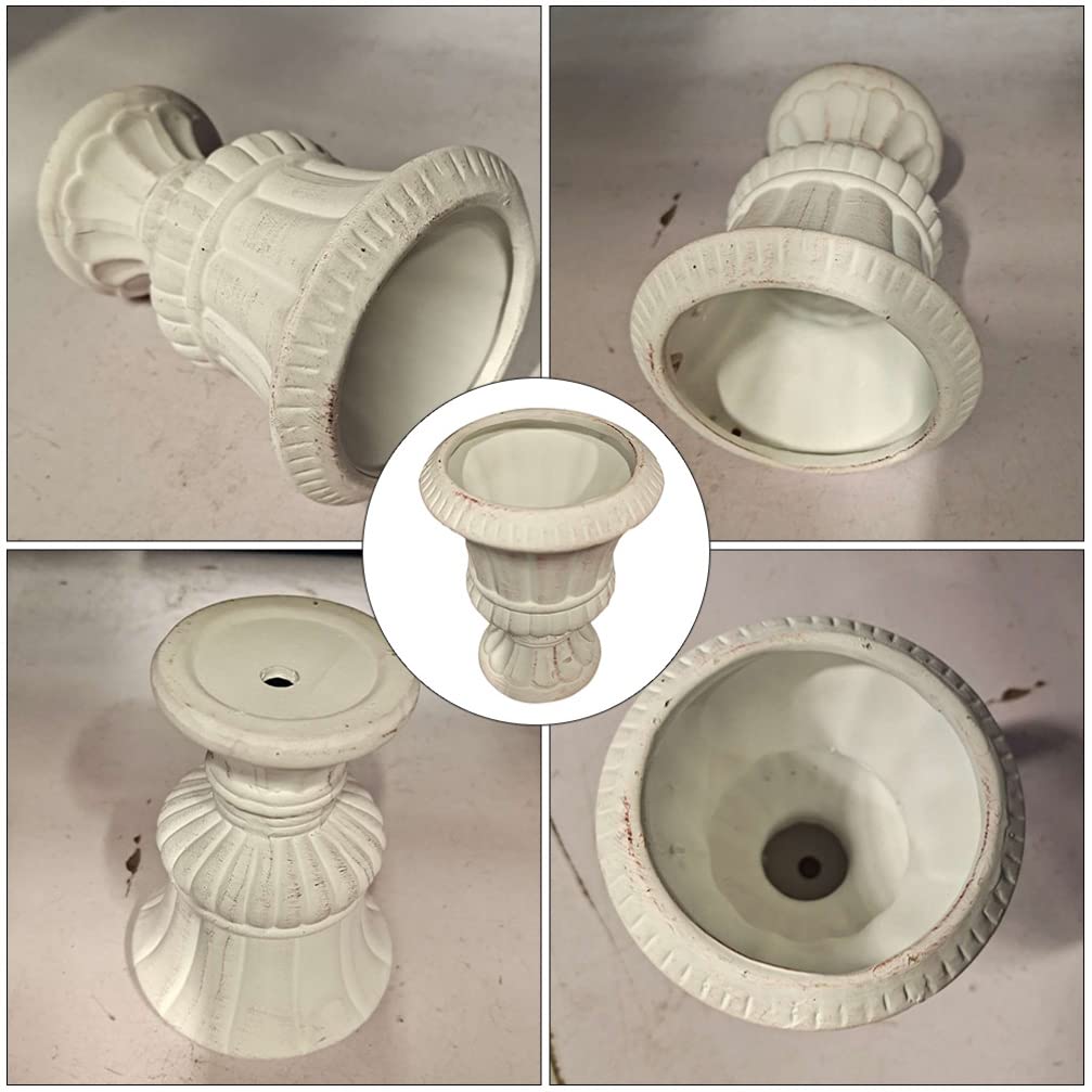 Cabilock Cement Vase Flower Pot Decorative Garden Urn Set Modern Style Plant Container