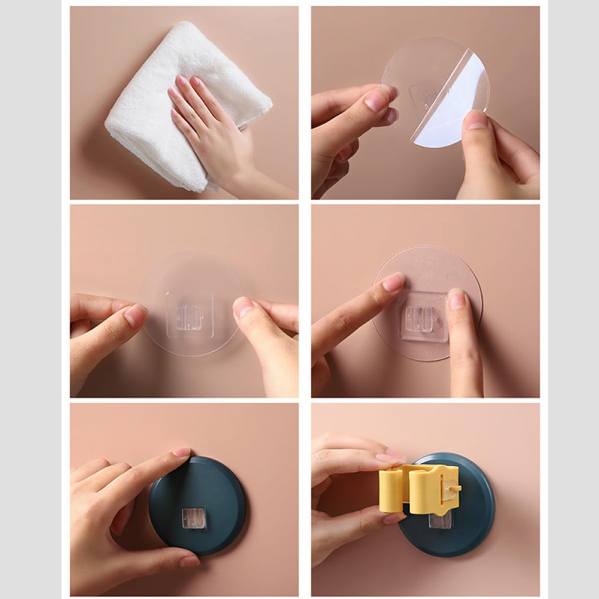 3pcs Wall mounted Suction Cup Mop and Broom Holder Clips Anti