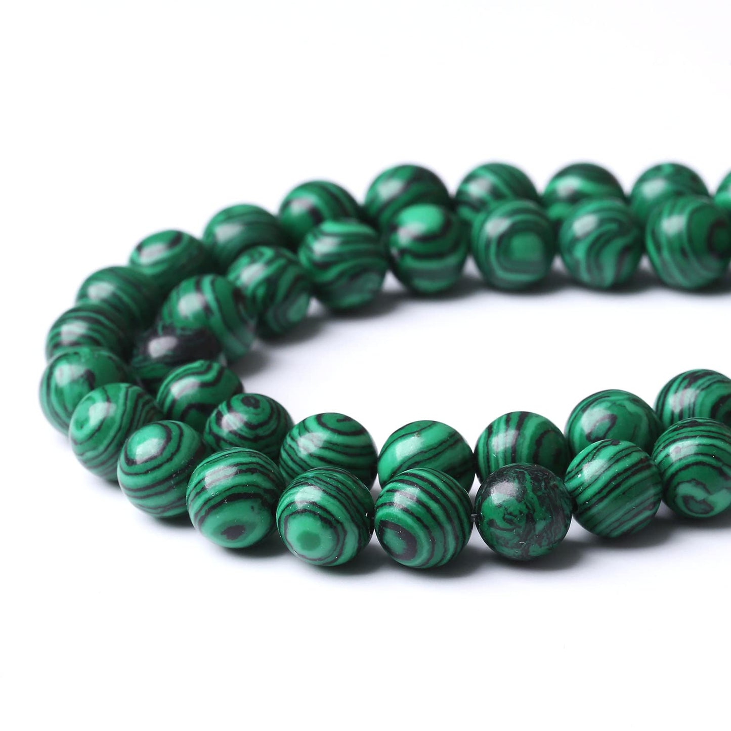 60PCS 6MM Green Malachite Round Loose Natural Gem Beads for Jewelry Making 15"