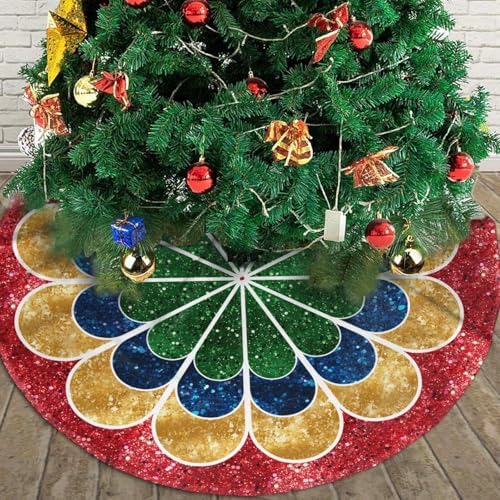 Christmas Tree Skirts Printed Tree Skirt 30" Gorgeous Xmas Holiday Party Ornaments Keepsake Gift