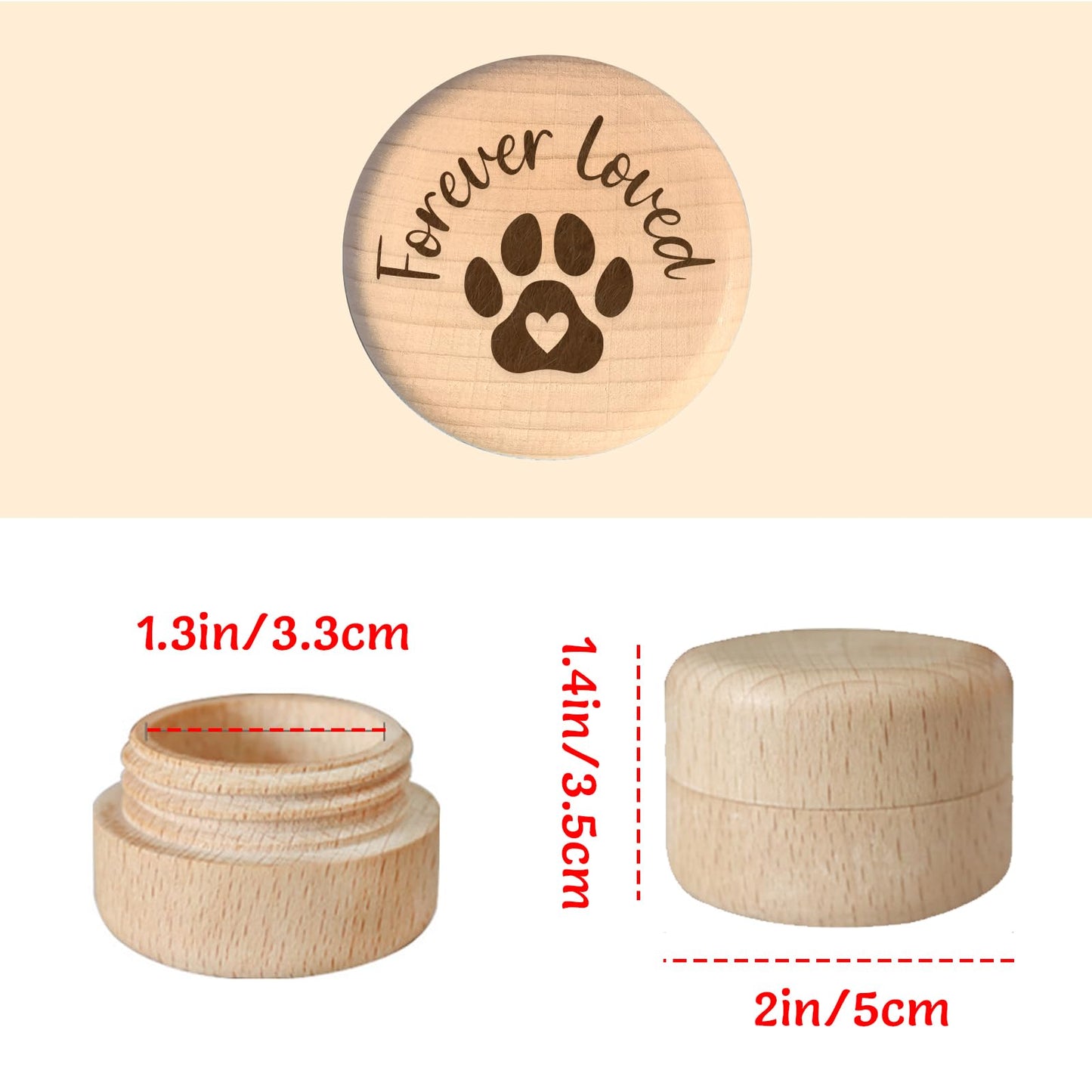 Liannan Custom Wooden Pet Fur Keepsake - Personalized Engraved Dog Ears and Tooth Box, Memorial Box, Loss Sympathy Gift for Dogs and Cats(style 6)
