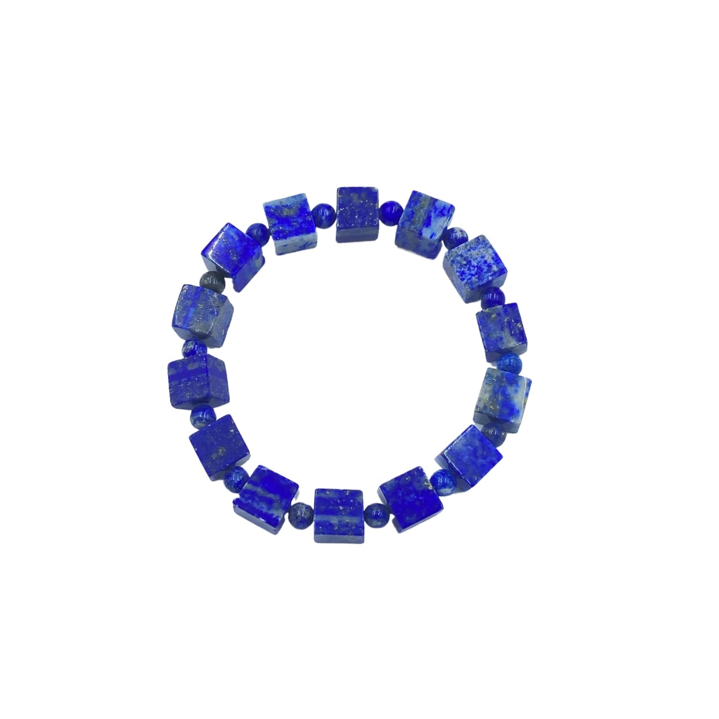 YYANBERICH 8mm Square Lapis Lazuli Bracelet-Natural Stone of Enlightment & Protection Thought Amplifier &Bringing deep peace Emotional Healing (8mm+ Square Lapis Lazuli)