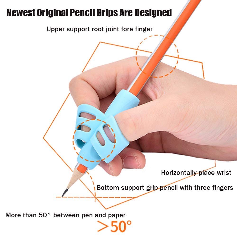 JuneLsy Pencils Grips Pencils Grips for Kids Handwriting Posture Correction Training Writing AIDS for 2-4 Year Kids toddler Preschoolers Students Children Special Needs (6PCS)