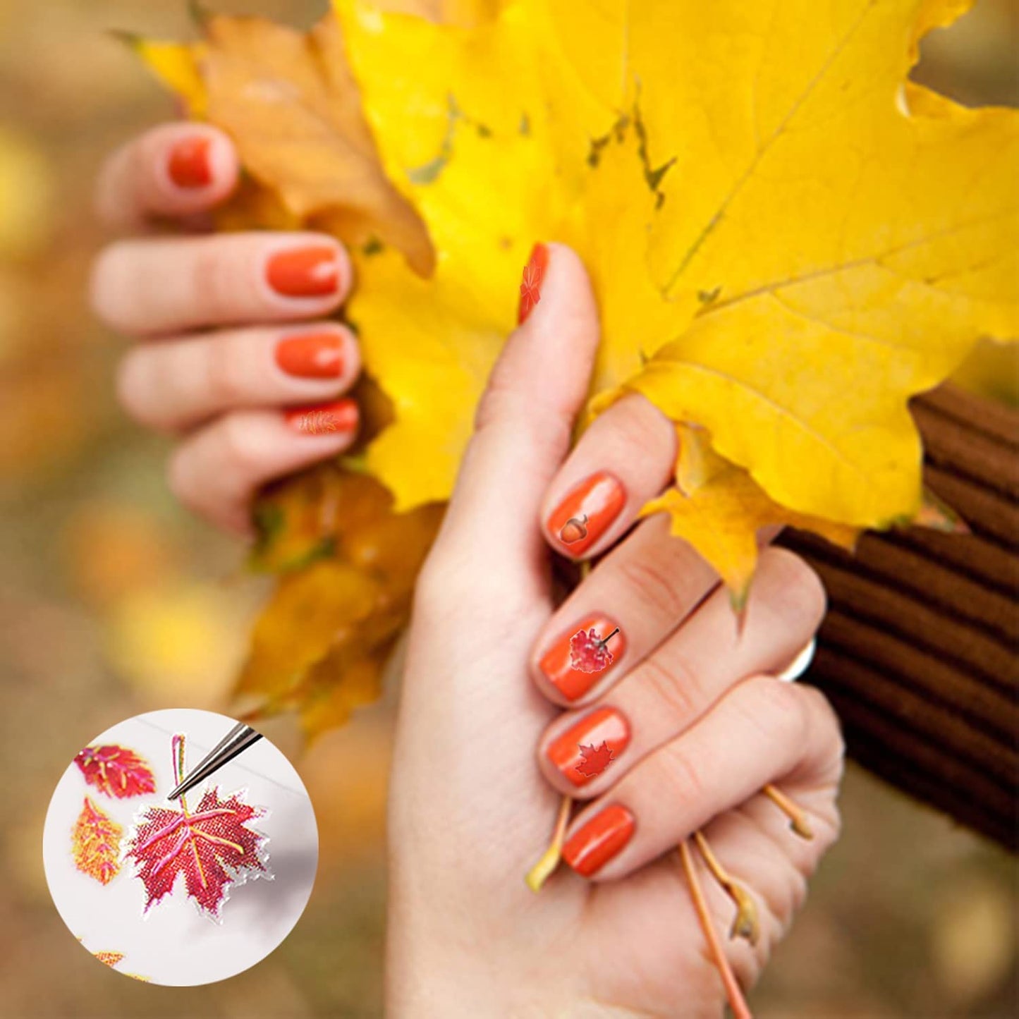 9 Sheets Thanksgiving Nail Art Stickers with 8 Sheets Butterfly Nail Art Stickers