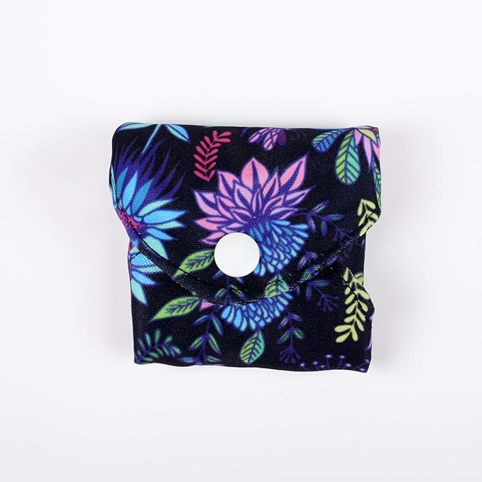 5 Cloth Menstrual Pads 1 Wet Bag XS Panty Liners Reusable Washable (Retro Floral, XS Panty Liners)