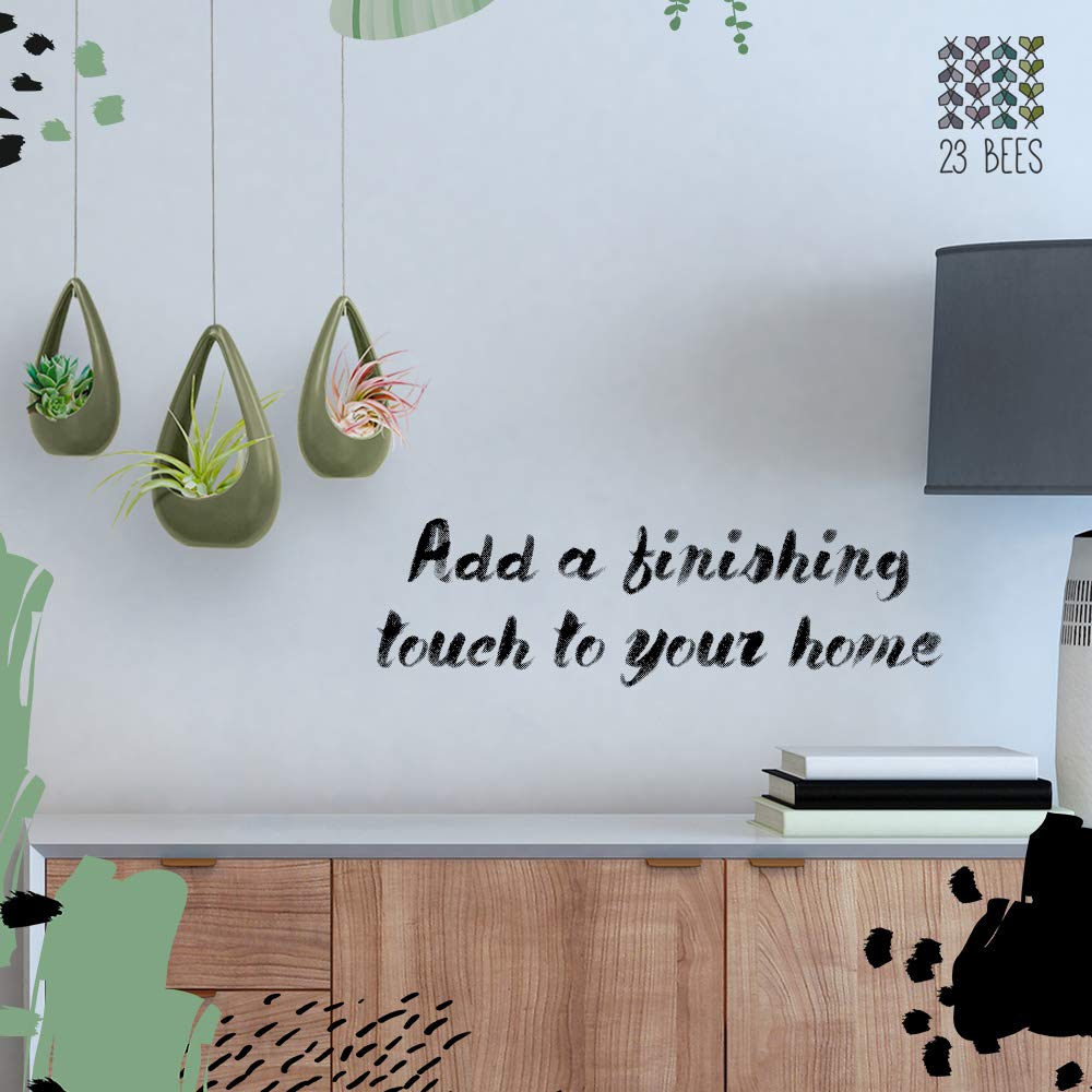 23 Bees, Hanging Air Plant Holder, Green Hanger Ceramic Planter, Small Floating Succulent Pots Container, Cactus Holders with Metal Wire, 3 Pack (3 Pack x Green)
