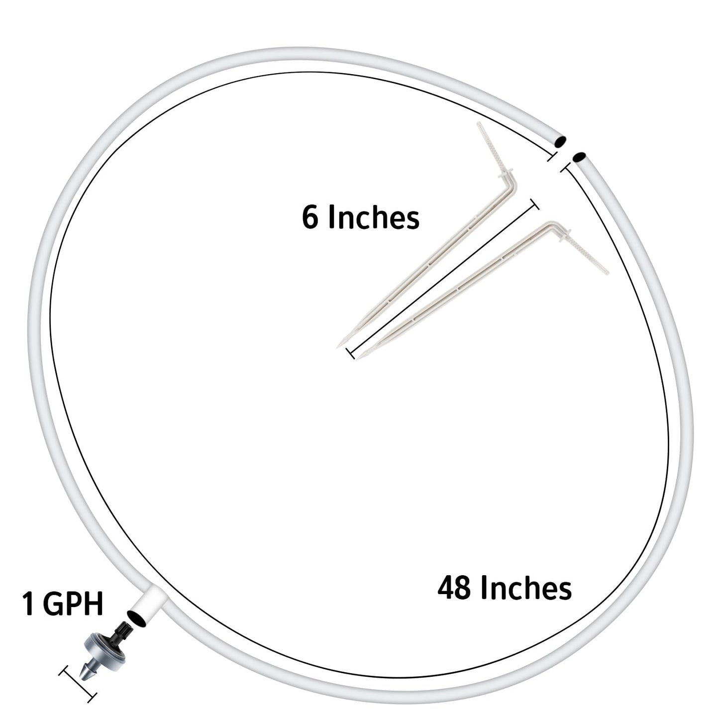Netafim 2-Way Multi-Outlet Dripper Assembly with Angle Arrow Stakes, 1 GPH, Bundle of 10 (48 Inches)
