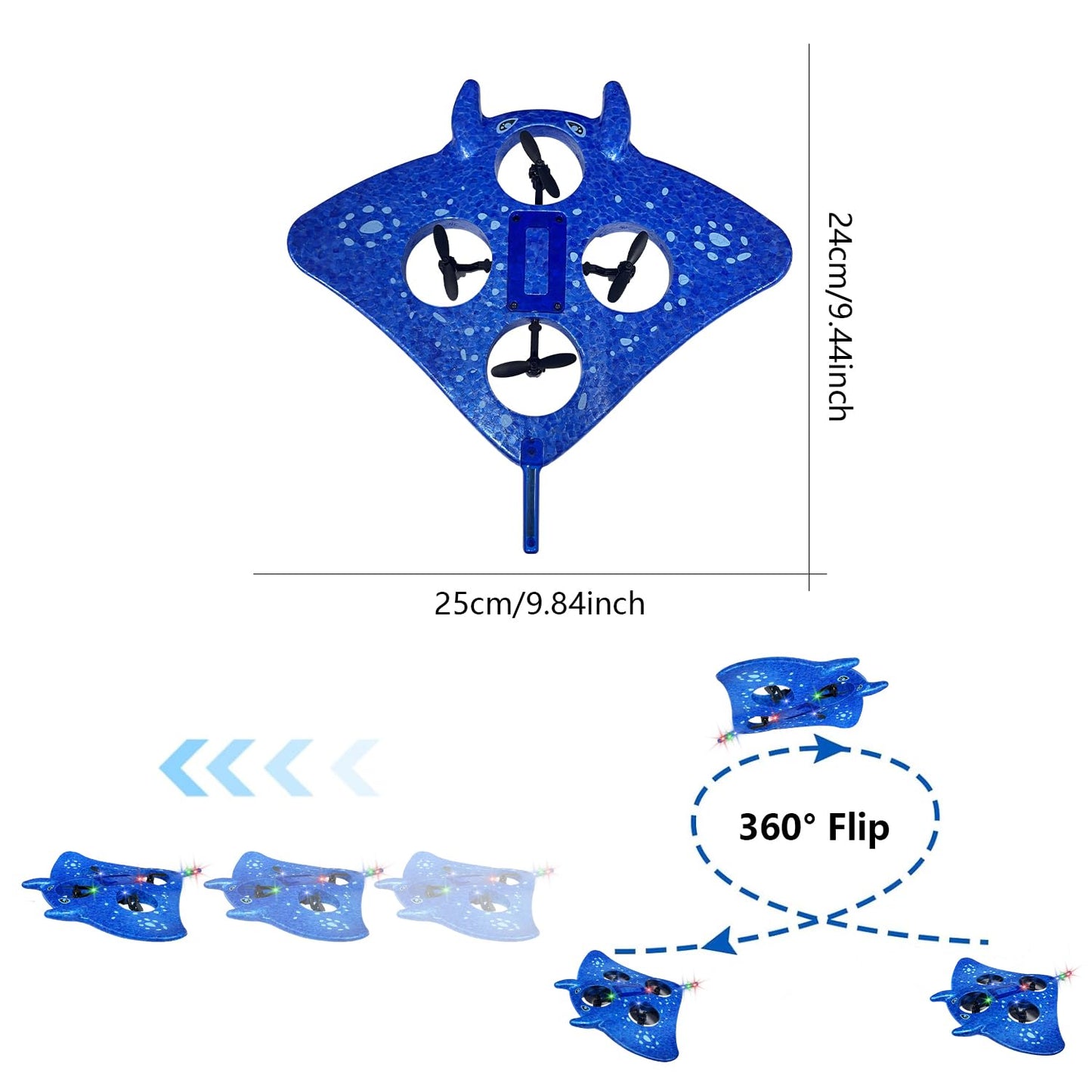 RC Airplane for Kids and Beginners, 2.4GHz Remote Control Drone with 2 Batteries, 360° Drop-Resistant Stunt Spin Remote Fighter Jet with Lights Outdoor Flying Toy