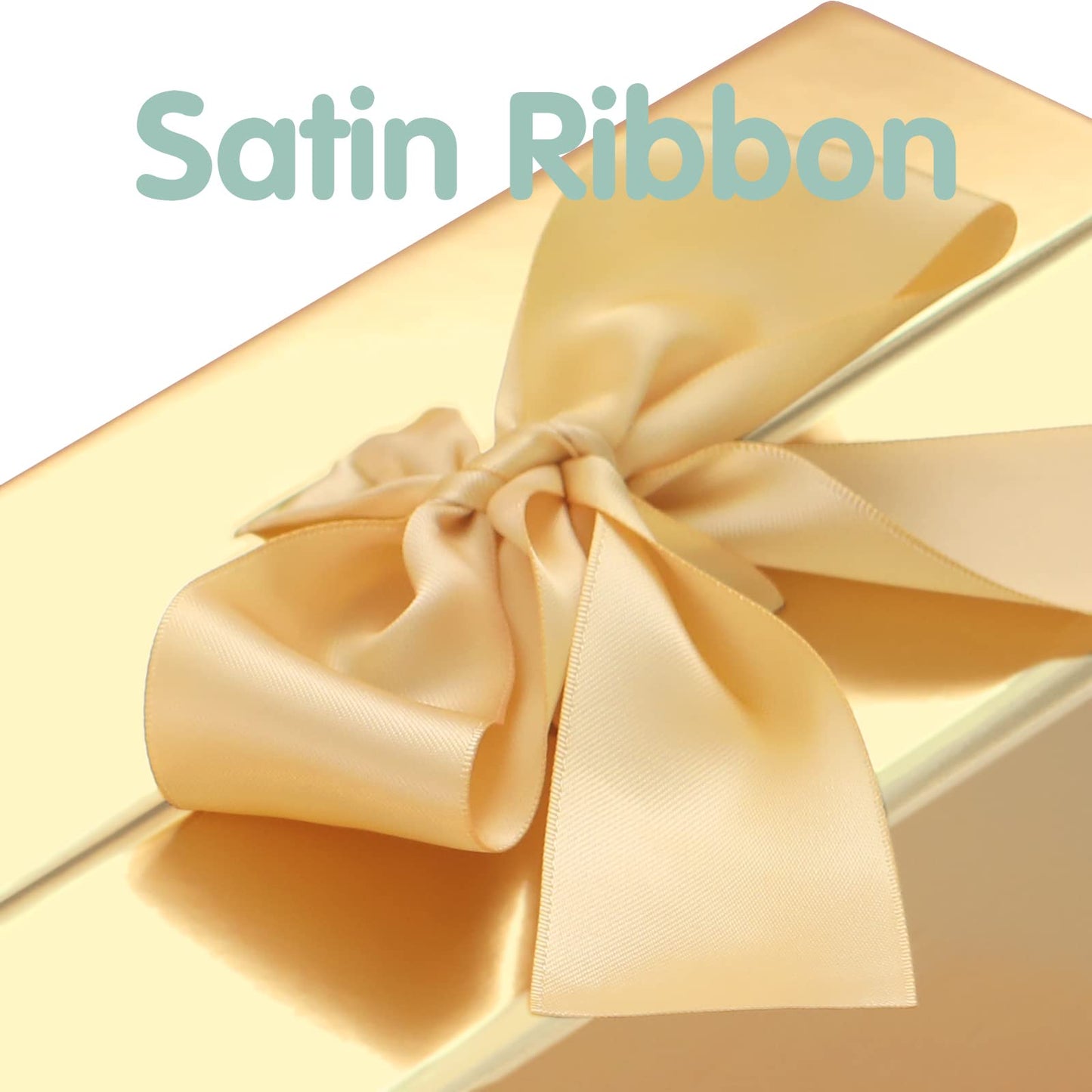 HAPPY POTATO 5 Gift Boxes with Ribbon 9x6.5x3.8 Inches, Gold Gift Boxes with Lids, Collapsible Boxes, Magnetic Closure Boxes for all occasion (Glossy Gold, Pack of 5)