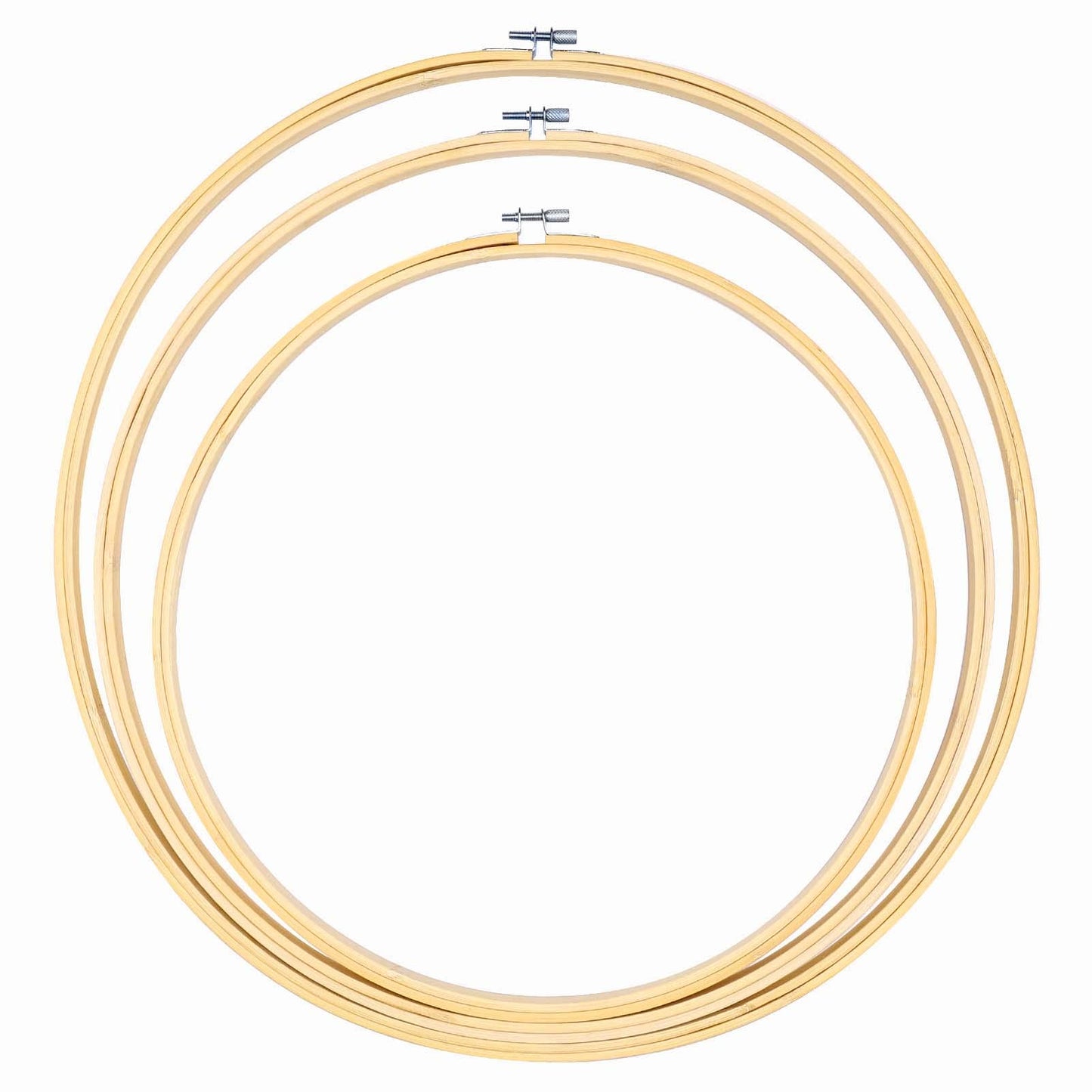 Caydo 3 Pieces 14/16/18Inch Large Round Embroidery Hoops Kit, Cross Stitch Hoop Ring for Art Craft Handy Sewing, Wedding Wreath, Dream Catch, and Wall Hanging Decoration