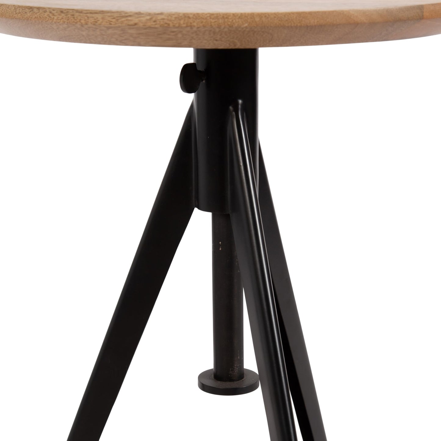 Kate and Laurel Keres Modern Adjustable-Height Round Tripod Side Table, 16 x 16 x 28, Natural Wood and Black, Transitional Circle End Table for Use as Indoor Plant Stand or Bedroom Nightstand