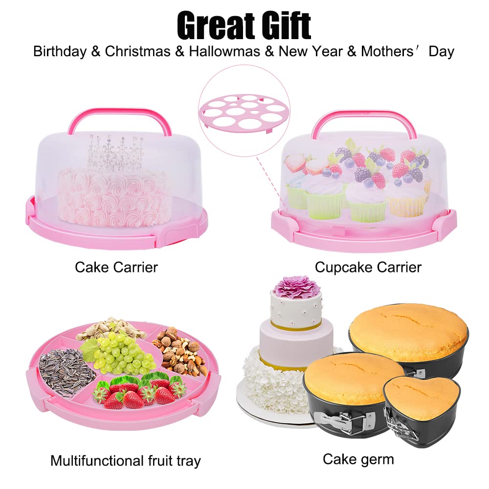 Cake Decorating Kit,635 Pcs Decorating Supplies With 3 Springform Pan Sets Icing Nozzles Rotating Turntable Cake Topper Piping Bags Carrier Holder,Cake Baking Set Tools