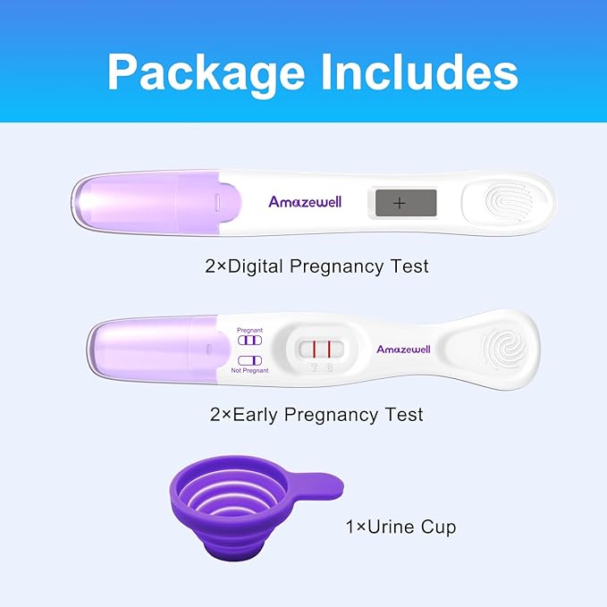 Early Pregnancy Test Kit, Early & Digital Pregnancy Test at Home, Pregnancy Tests with Cup, Fast Results, Over 99% Accuracy, 4 Tests (2 Digital+2 Early+1 Urine Cup)