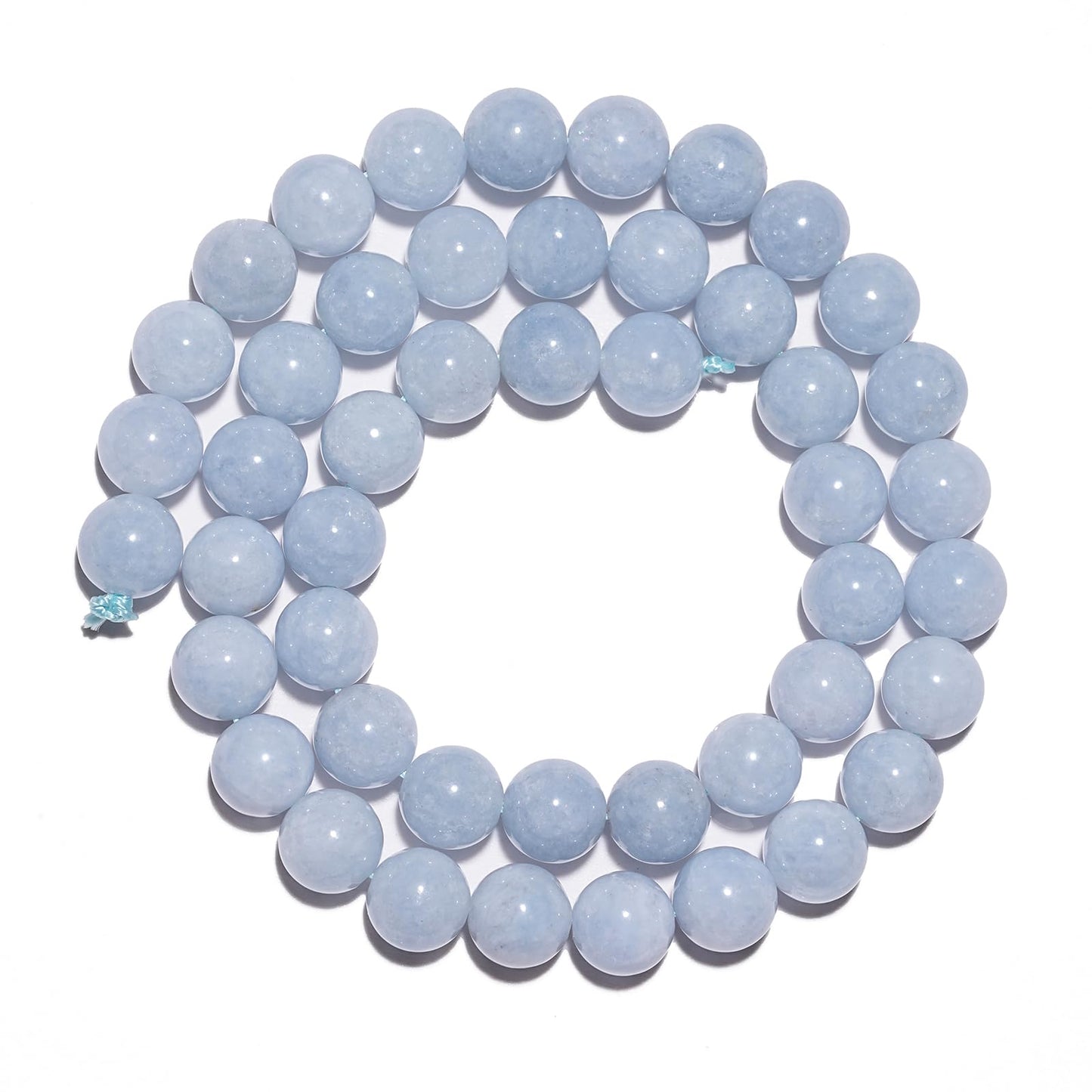 8mm Natural Aquamarine Gemstone Beads Polished Round Smooth Stone Beads for Bracelets Jewelry Making 15inch Loose Beads