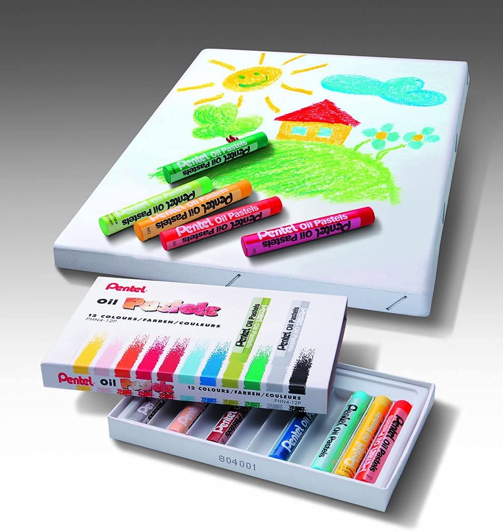 Pentel Arts Oil Pastels, Set of 16 Colors, 1 Dozen (12 Packs), Bulk Pack (PHN-16AM)