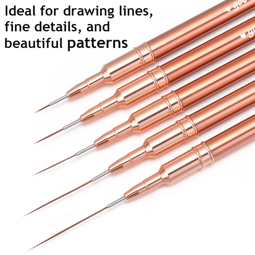 gootrades Nail Art Brushes, Nail Gel Polish Thin Fine Liner Striping Detail Painting Brush Pen