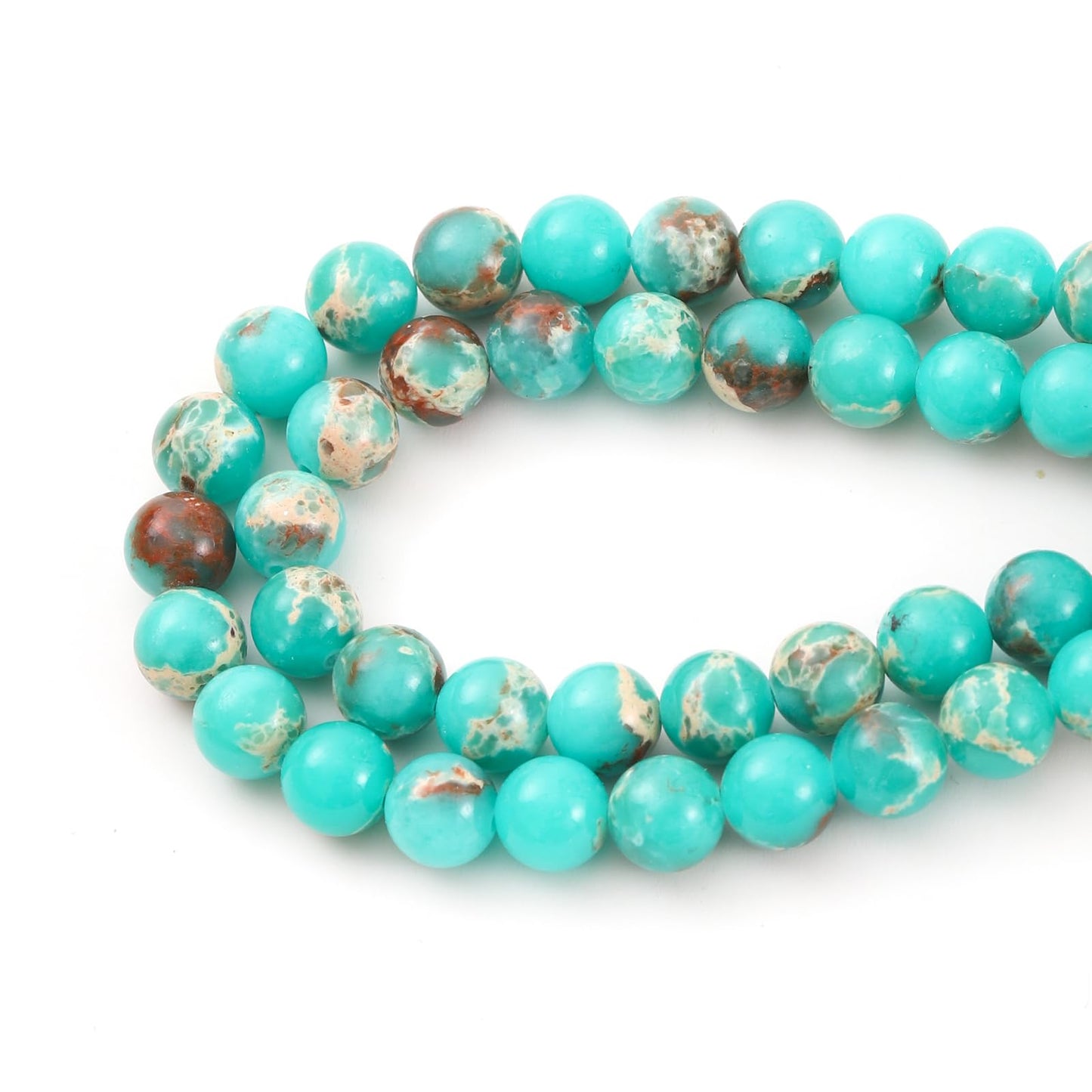 10mm 38pcs DIY Natural Green Imperial Jasper Stone Beads Round Healing Crystal Gemstone Loose Beads for Jewelry Making Handmade Bracelet Necklace