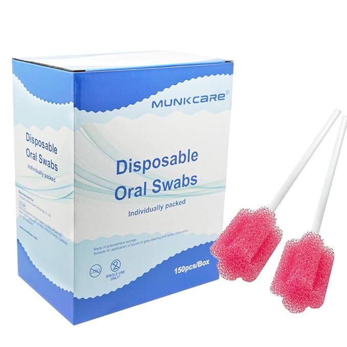 Oral Swabs Flavored Lemon- Elderly Tooth Cleaning Sponges 150 Counts