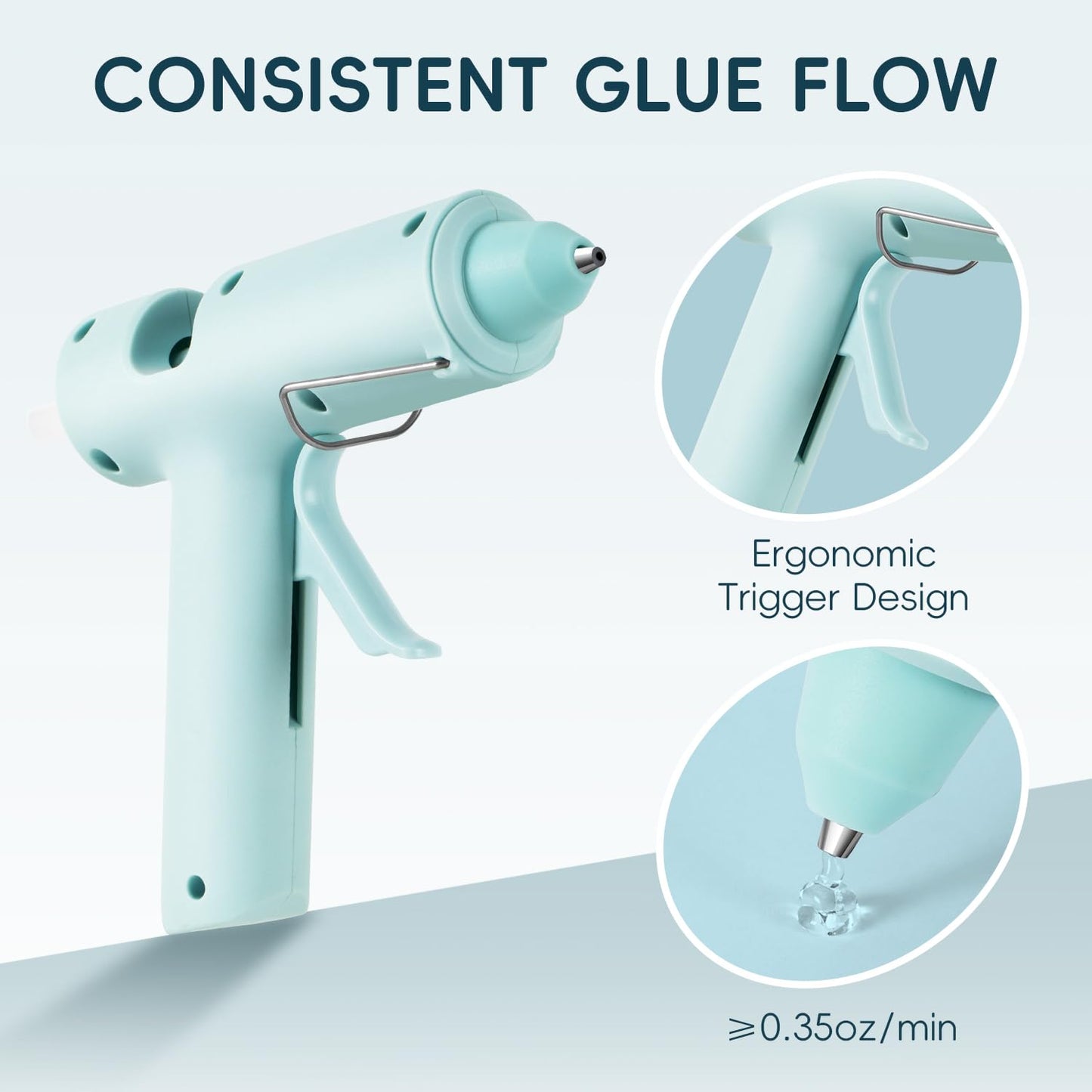 Hot Glue Gun, Mini Hot Glue Gun Kit with 30 Glue Sticks, Consistent Flow, Fast Heating& Ergonomic Design for School Arts& Crafts, DIY Projects and Home Repairs& Decoration
