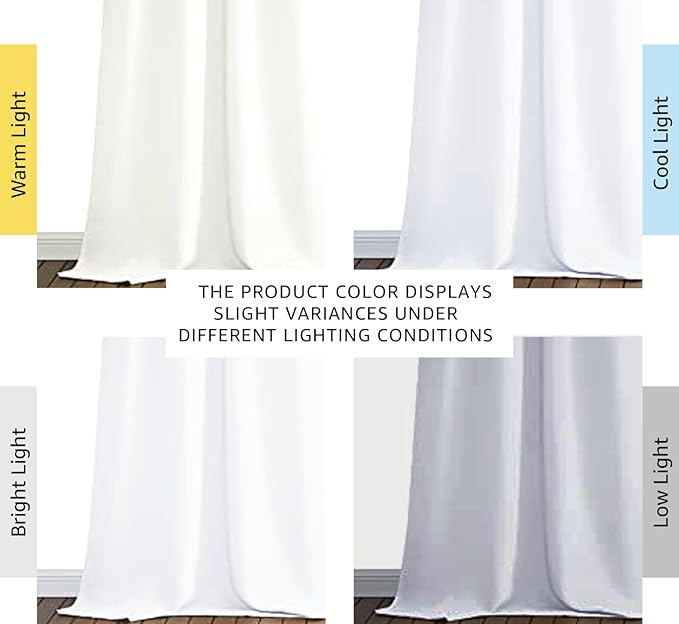 NICETOWN White Blackout Curtains 90 inches Long, Full Light Blocking Drapes with Black Liner for Nursery, Thermal Insulated Draperies for Hall, Villa (2 Pieces, 46" Wide Each Panel, Pure White)