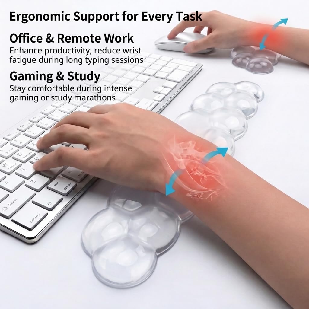 Ultimate Cute Ergonomic Wrist Rest – Instant Relief, Cloud-Like Comfort, Premium Silicone & TPU, Ultra-Soft, Durable, Gift-Boxed for Office, Study, Gaming & More