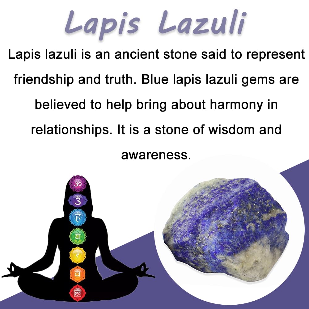 2PCS Natural Raw Stone Healing Crystals Bulk, Gemstones for Reiki, Meditation, Home Decor, Garden Fountain Rocks (Lapis Lazuli)