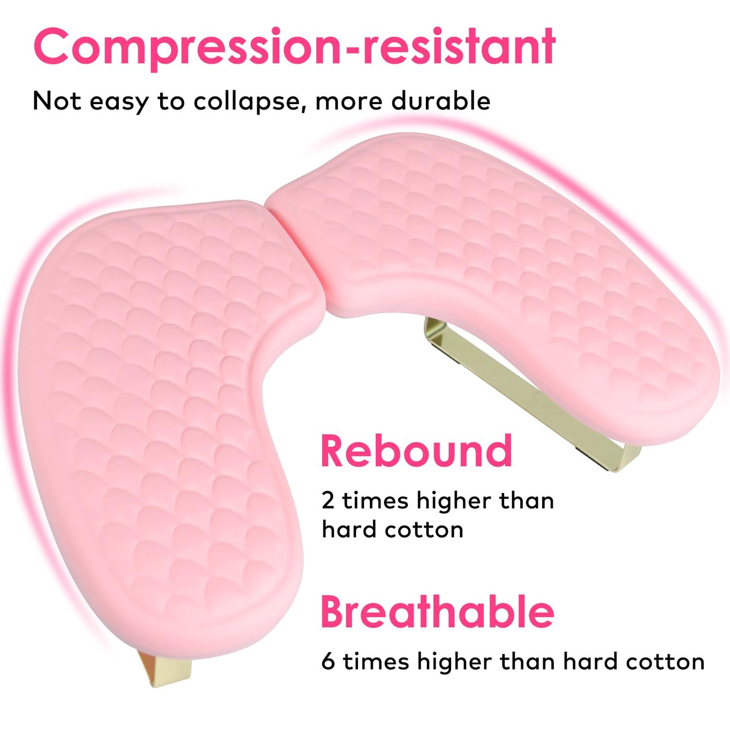 Arm Rest for Nails Tech, BORNBYME Update PU Leather Fish Pattern U-shaped Hand Nail Stand Rest for Manicure, Pink