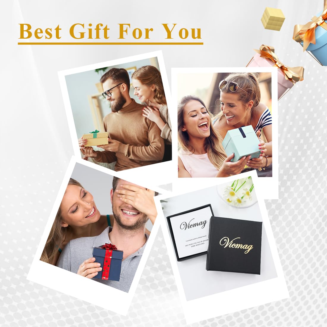 Vicmag Copper Bracelet for Women Men Magnetic Bracelet with Ultra Strength Magnets 100% Solid Pure Copper Gift (Tricolor)