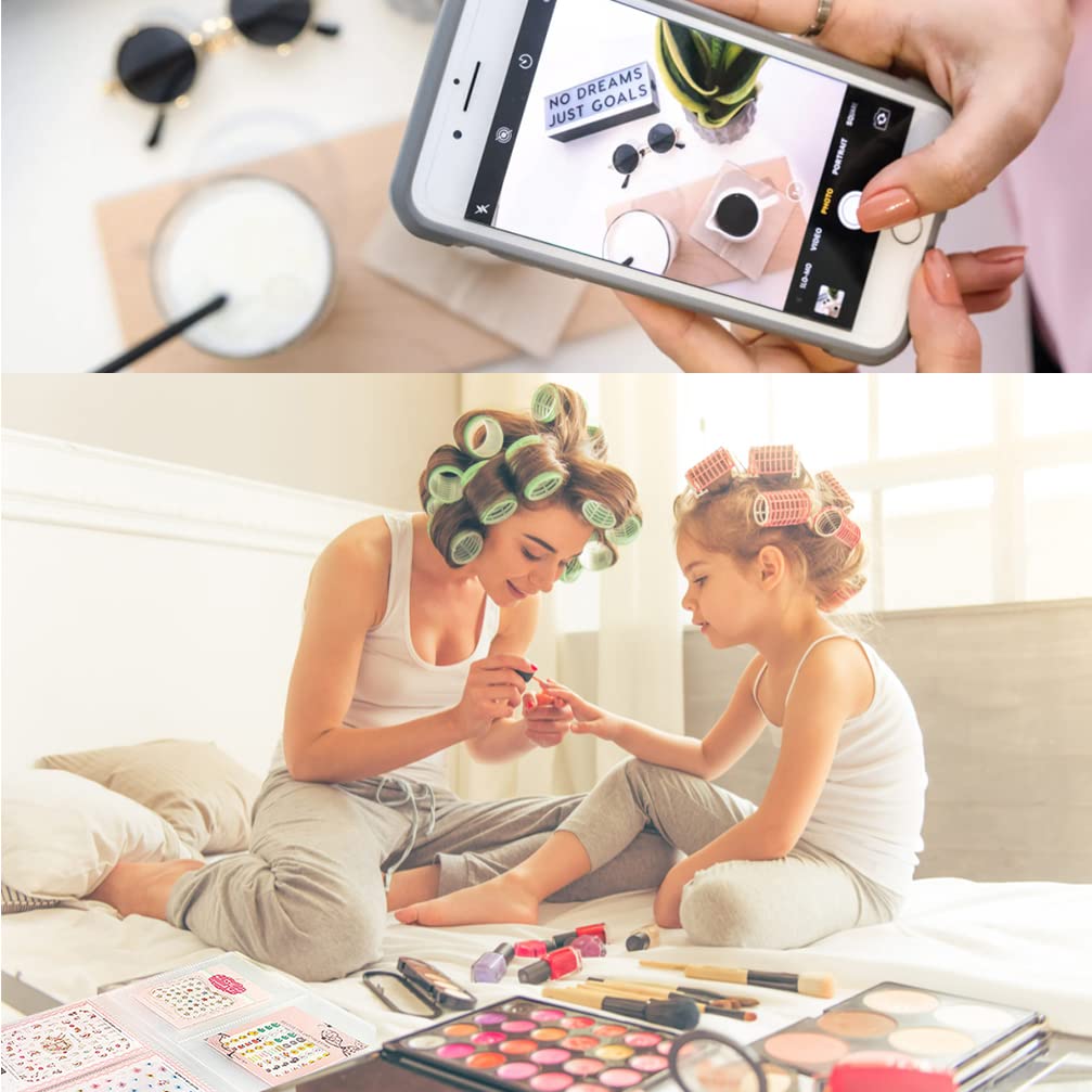 2 Pack(160 Slots) Nail Art Sticker Storage Book Collecting Album, Empty Storage Holder and 80 Pcs Label Sticker, Easy Photo Album Semi-Permanent Tattoo Tools