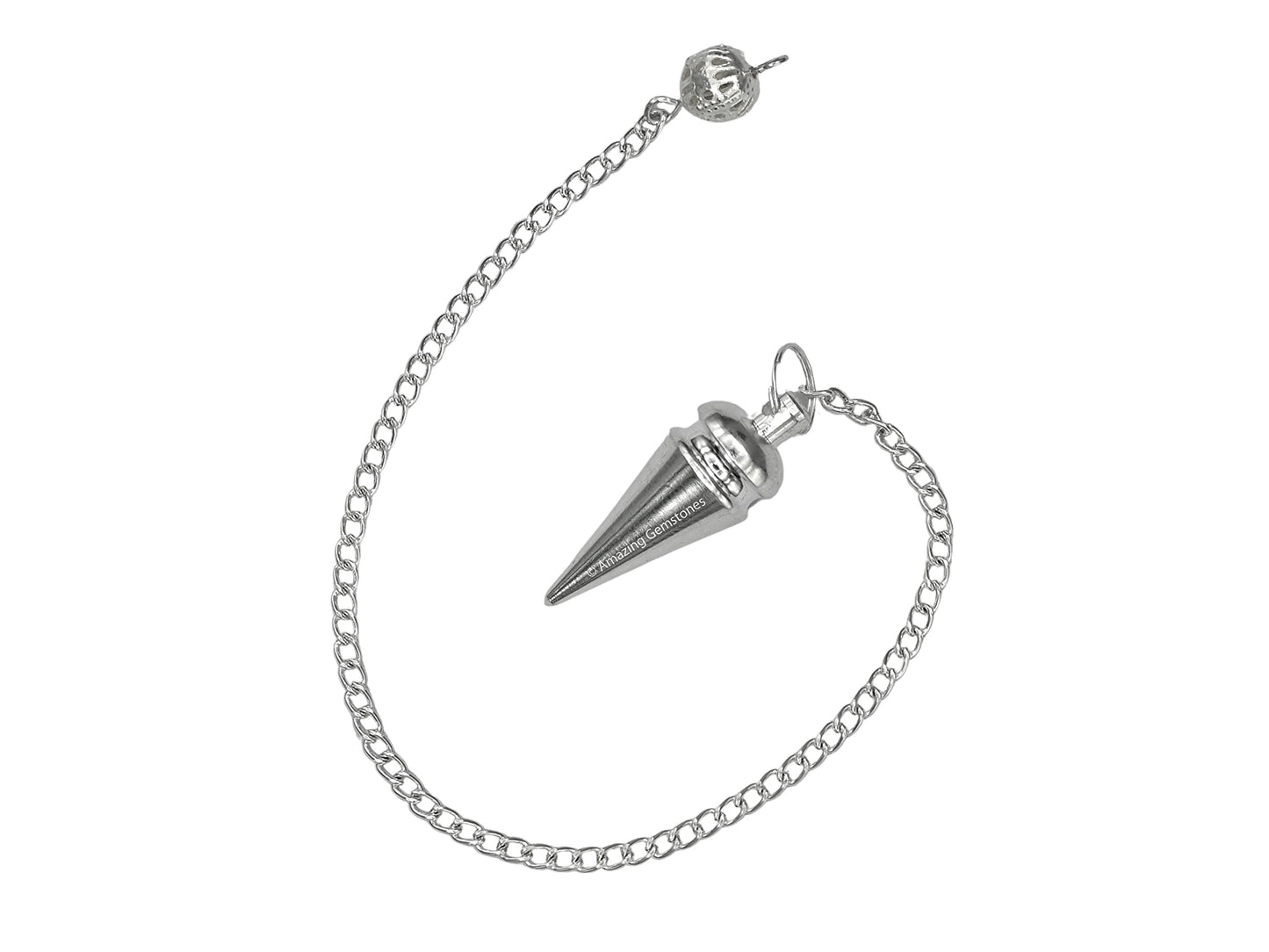Amazing Gemstone Healing Metal Pendulums for Divination, Silver Head Ring Cone Steel Copper Pendulum High Energy Pendulo de Bronce Pendulos de Mesa MP52