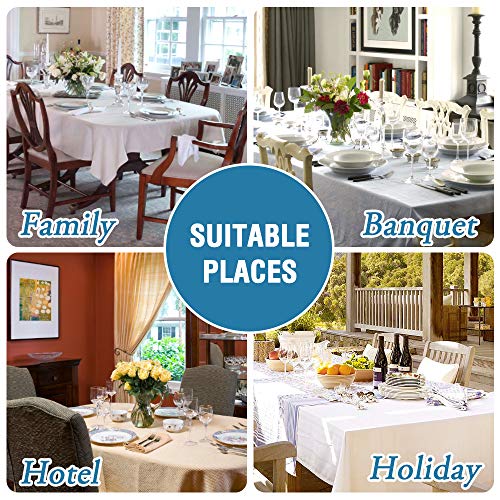 H.VERSAILTEX Linen Textured Table Cloths Round 60 Inch Premium Solid Tablecloth Spill-Proof Waterproof Table Cover for Dining Buffet Feature Extra Soft and Thick Fabric Wrinkle Free, Taupe - color: Taupe, size: 60" (Round)