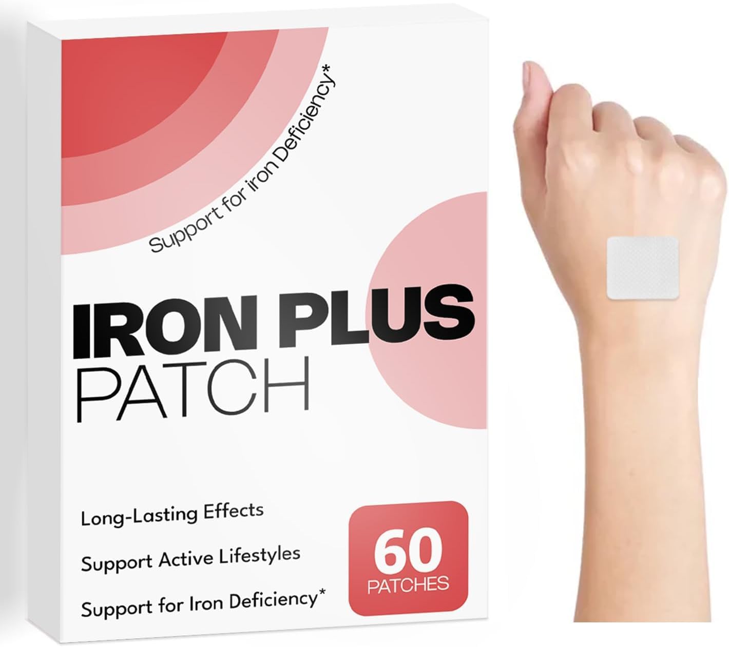 FitEval Iron Topical Patch – Easy to Use, 60 Days Supply – Sugar-Free, Latex-Free, Natural Alternative – Supports Daily Wellness & Vitality