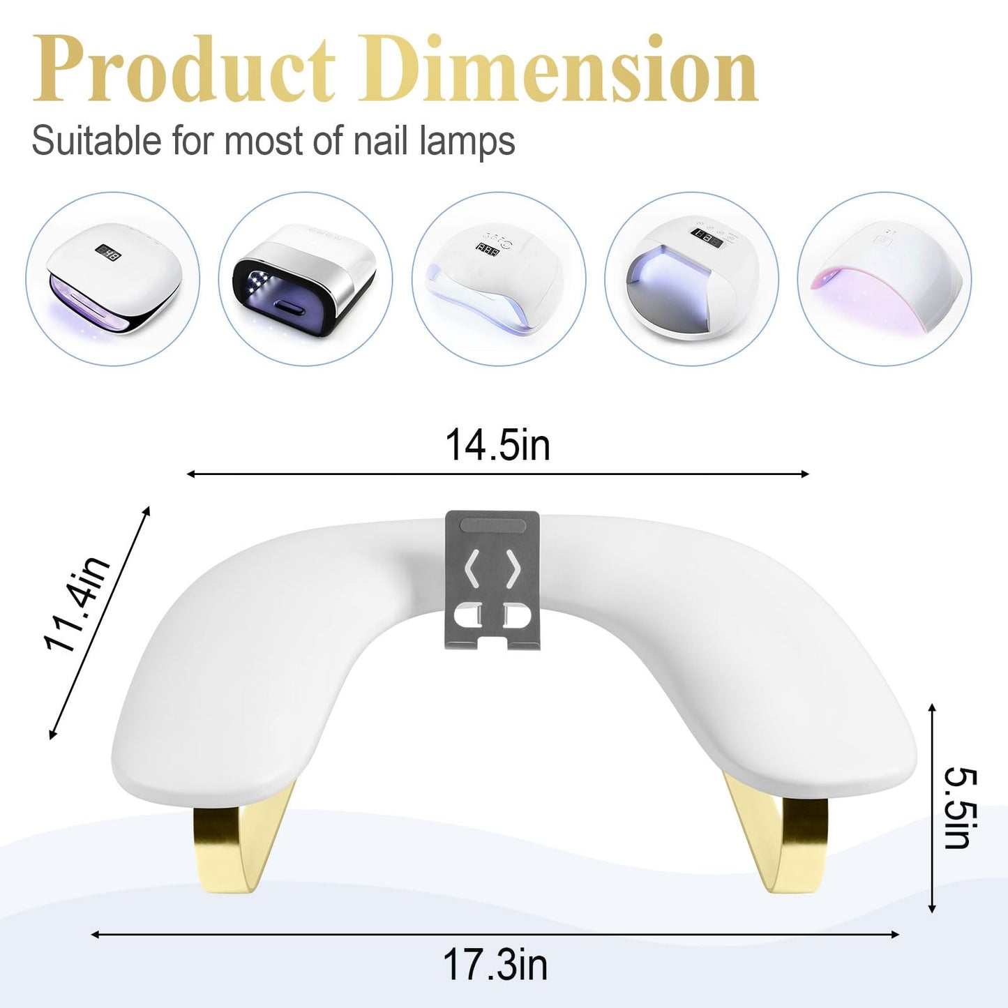 Nail Arm Rest with Rotating Phone Holder, Arm Rest for Nails Tech, PU Leather Nail Tech Arm Rest, U-Shaped Hand Rest for Nails Tech, Manicure Hand Rests for Foot Hand Stand, White