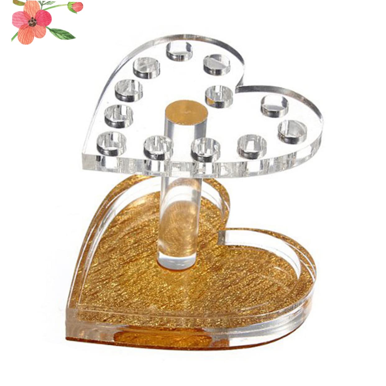 Healeved Heart-shaped Pen Holder for Nail Art Stand for Brush Gel Nail Art Brush Rest Organizer Portable Transparent Desk Accessory