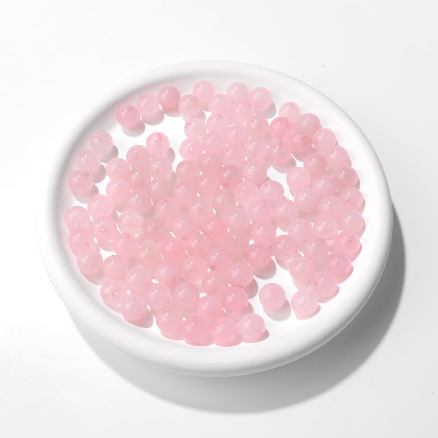 Raicegs 100pcs 8mm Rose Quartz Beads Natural Gemstone Beads Round Loose Beads for Jewelry Making DIY Bracelets Necklace