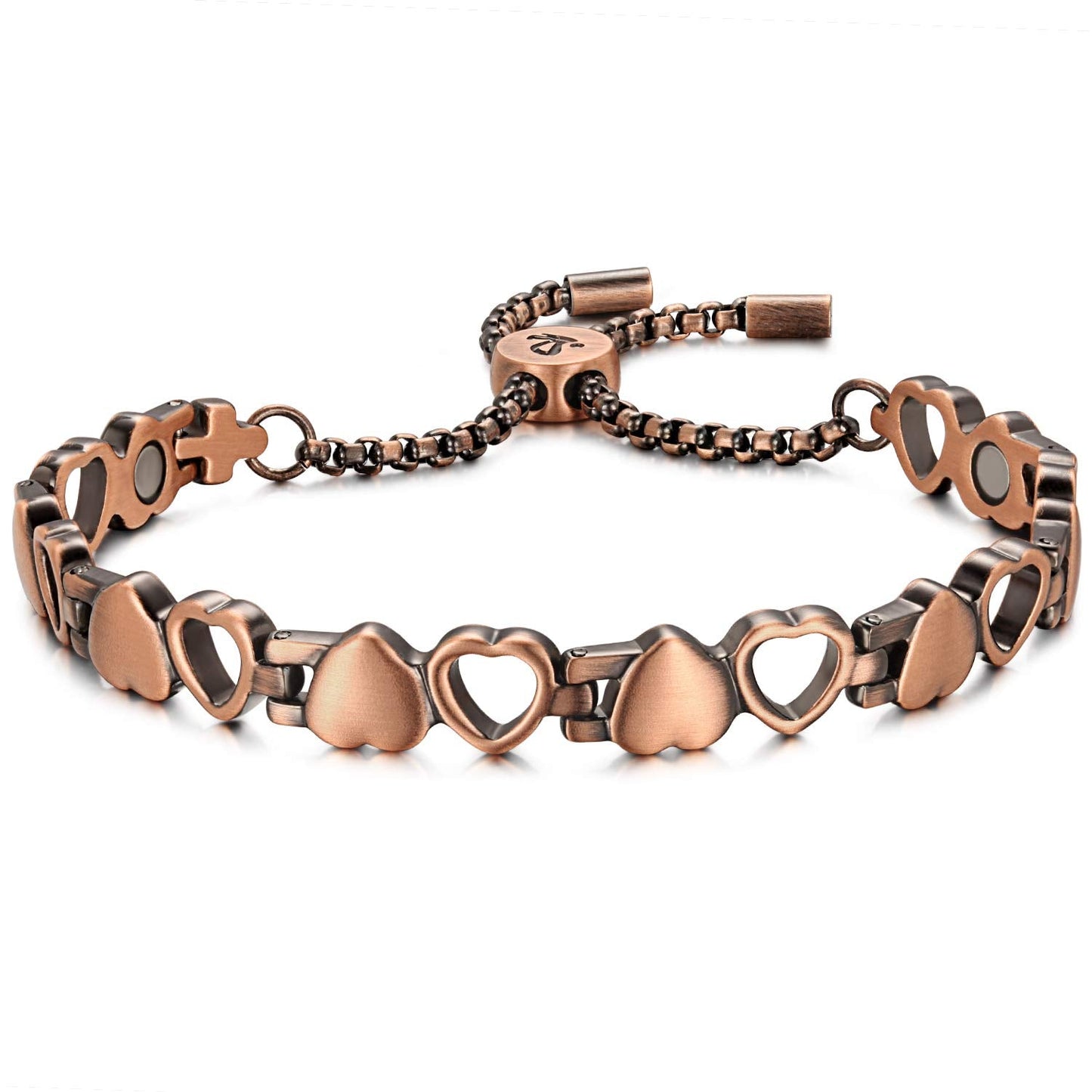 RainSo Women Pure Copper Magnetic Bracelets Adjustable Design with Display Box(1 Pcs)