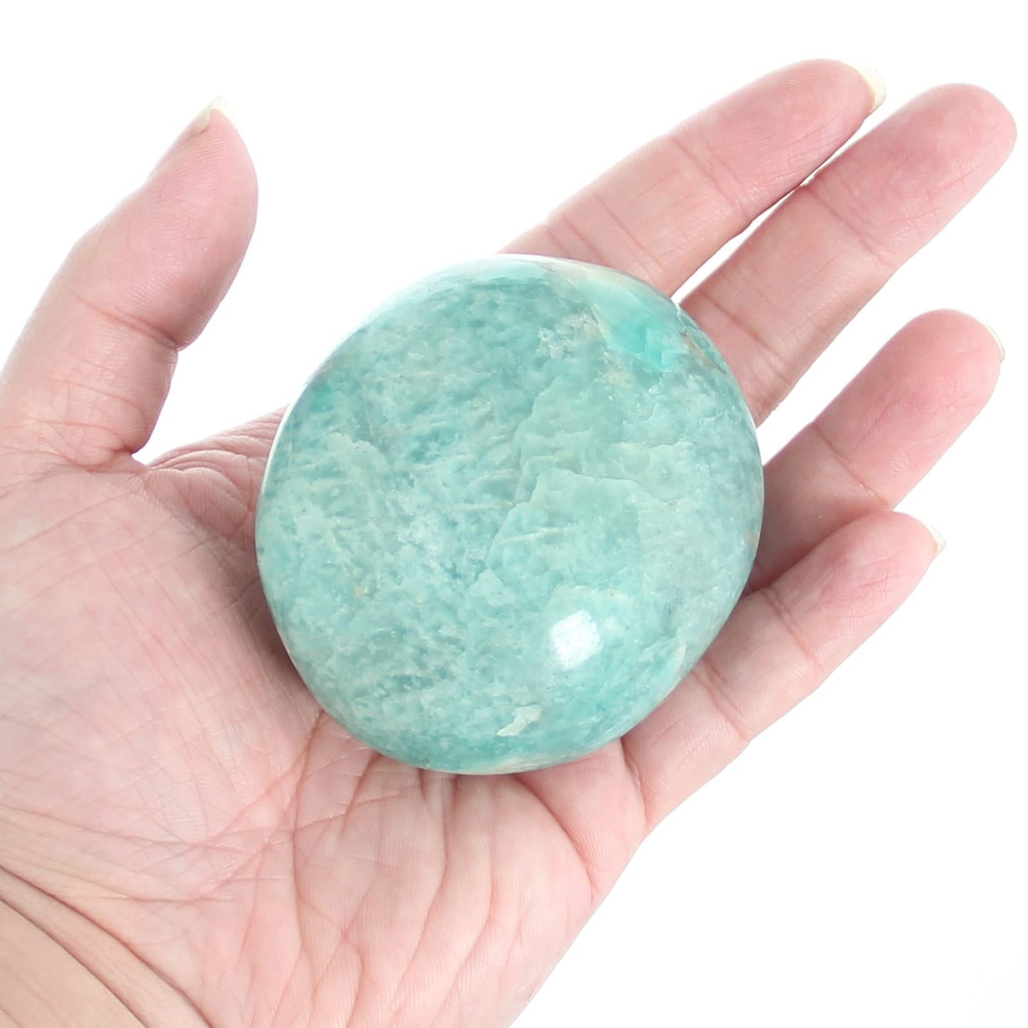 Orientrea Amazonite Palm Stone-1 Pc Amazonite Pocket Energy Stone, Smooth Healing Crystal Worry Stone(Amazonite Stone(1 Pc))