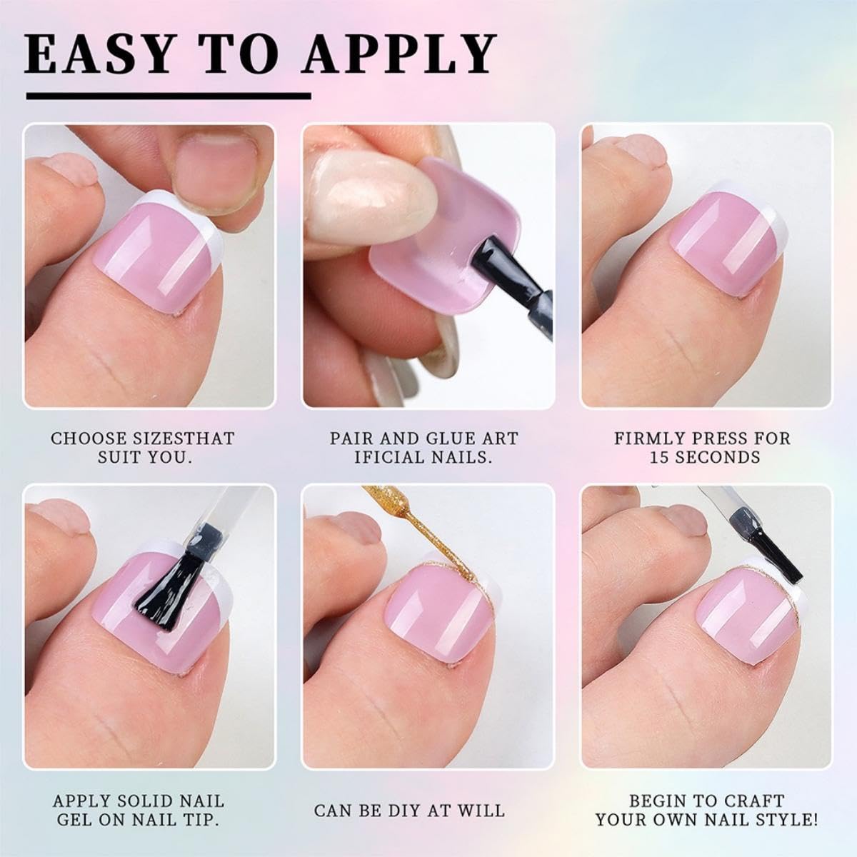 120Pcs Toe Nail Tips - Maigitur White Short French Tip Toenail Press Ons,Nude Soft Gel Toe Nail Tips, Soak Off Press On Toenails Square Fake Toes for Women Girls Manicure No Glue Stickers 02…