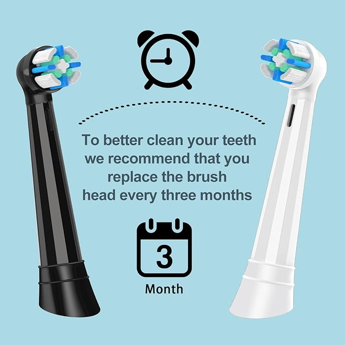 IO Replacement Heads Compatible with Oral B IO 2/3/4/5/6/7/8/9/10 Series Electric Toothbrushes, Medium Softness Brush Heads Compatible with Oral B iO for Teeth and Gums Care (Black)