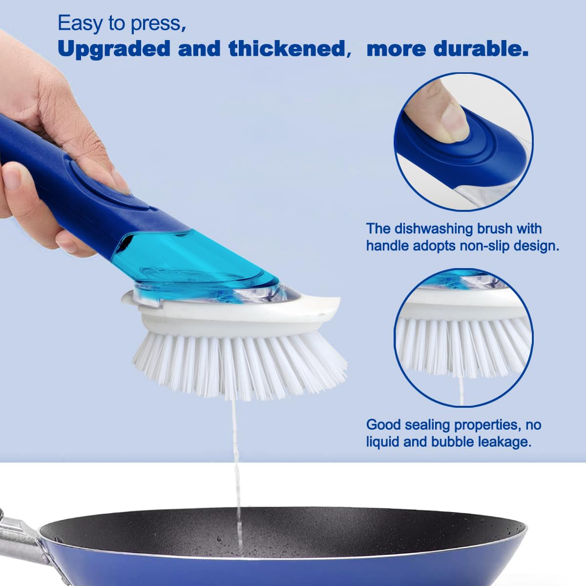 CELOX Dish Brush with Soap Dispenser, Scrub Brush for Kitchen Cleaning