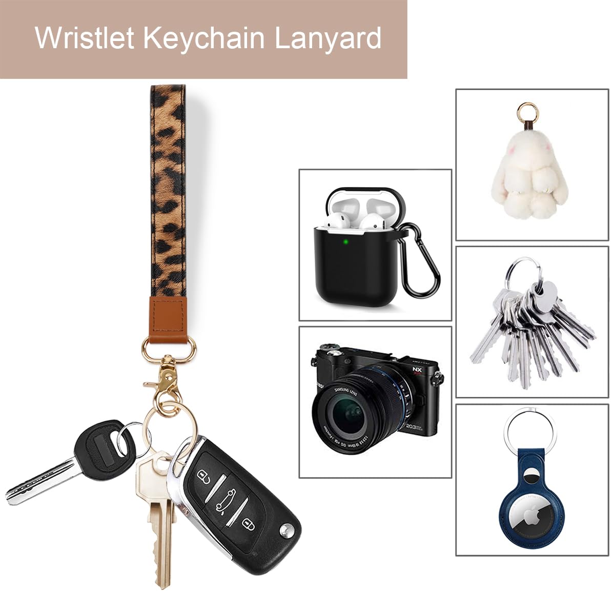 Coco Rossi Slim Front Pocket Wallet Minimalist RFID ID Card Holder Cute Small Wallets with Wrist Lanyards Key Chain Holder for Women, Brown Leopard