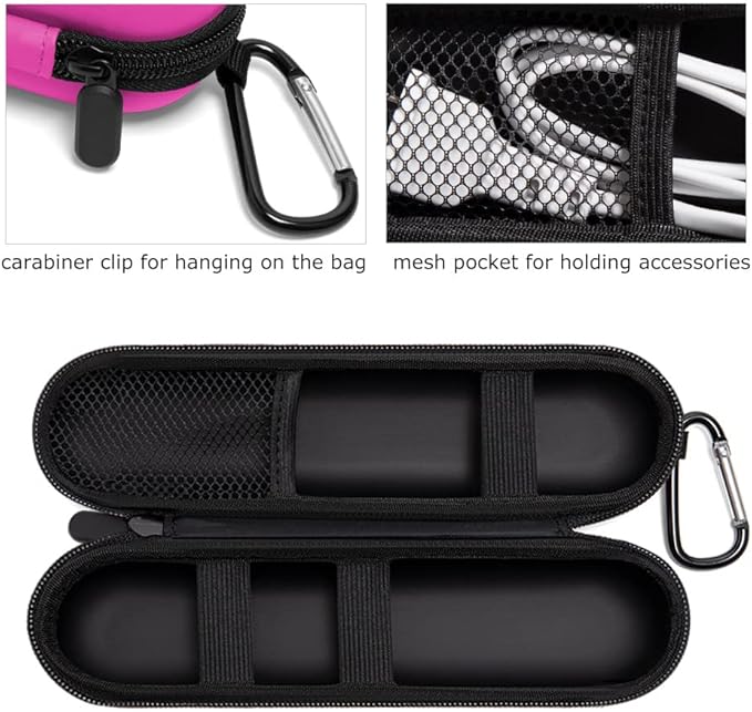 Nincha Electric Toothbrush Travel Case Compatible with Oral-B/Philips Sonicare/Colgate/Reach, and Most Electric Toothbrush, Includes 2 Universal Toothbrush Covers (Pink Case + Pink Covers)