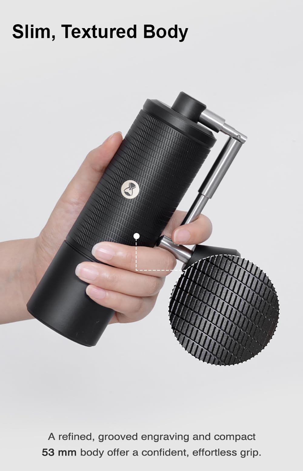TIMEMORE C5 Pro Manual Coffee Grinder Capacity 30g with CNC Stainless Steel Conical Burr - Internal Adjustable Setting,Double Bearing Positioning (C5 Pro Matte Black)