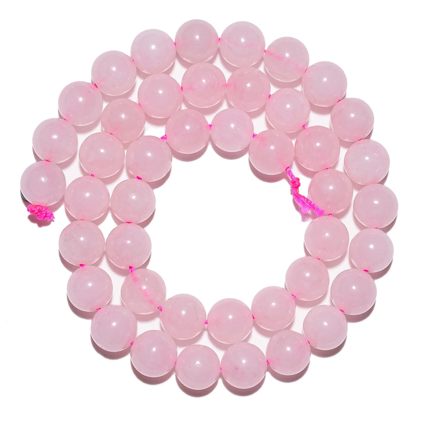 8mm Natural Rose Quartz Gemstone Beads Polished Round Smooth Stone Beads for Bracelets Jewelry Making 15inch Loose Beads